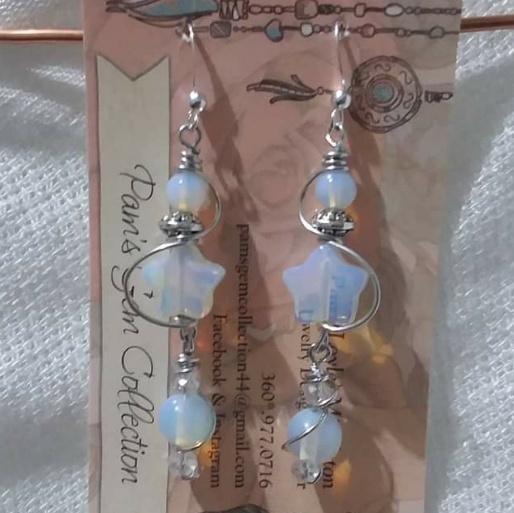 Star opalite earrings